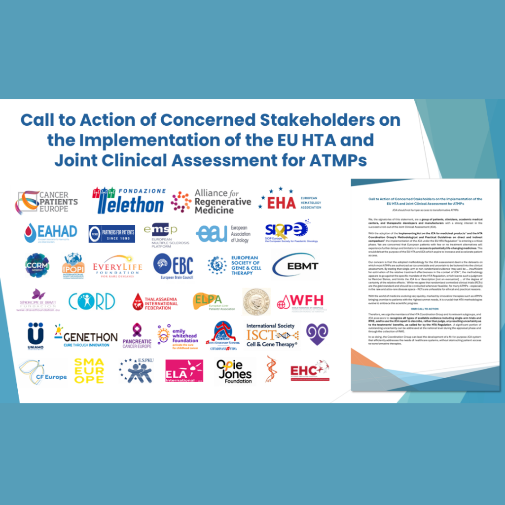 The EHC joins a call to action of concerned stakeholders on the implementation of the EU HTA and Joint Clinical Assessment for ATMPs